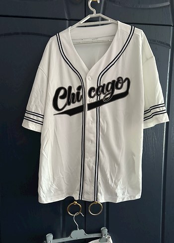 Unisex Beyaz Chicago Baskılı Spor Takım - Görsel 4