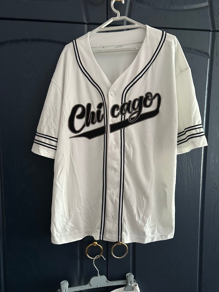 Unisex Beyaz Chicago Baskılı Spor Takım - Görsel 4