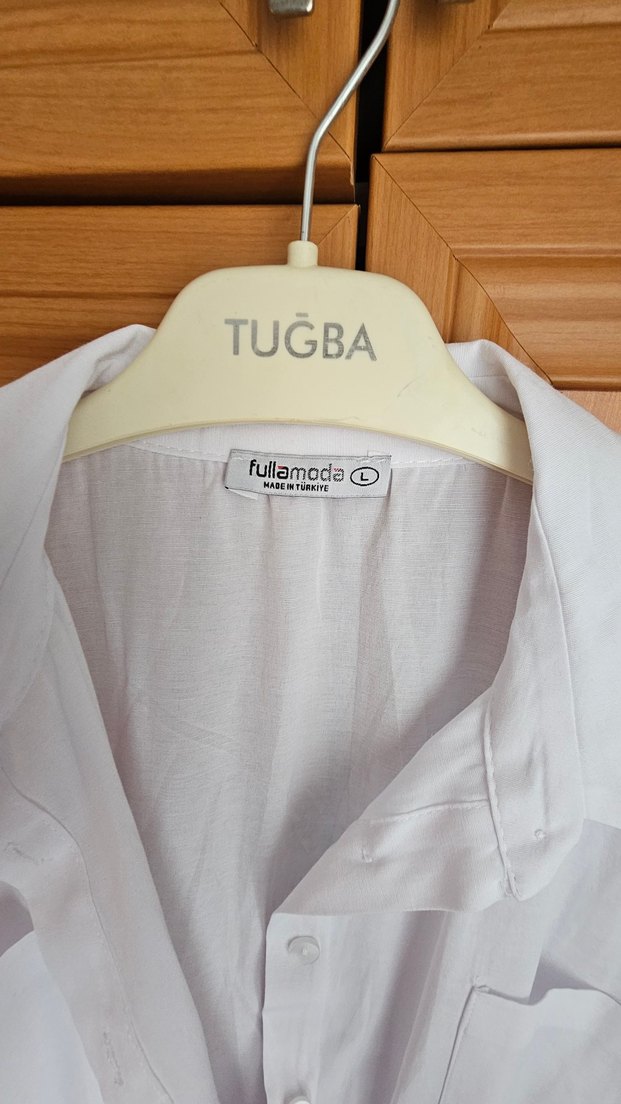 Pamuklu Beyaz mavi çizgili elbise - Görsel 3