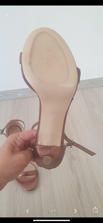 40 Beden Divaresse platin rengi açık stiletto