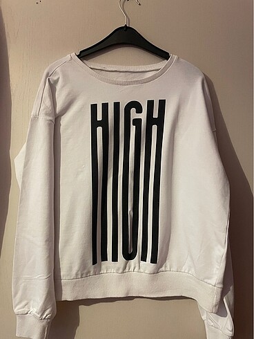 high baskılı sweatshirt