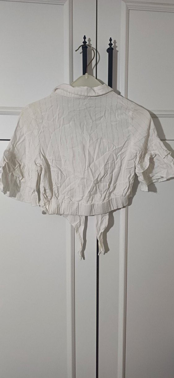 Kısa Kollu Keten Mini Gömlek - Görsel 5