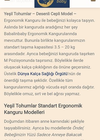 babalin baby Desenli cepli ergonomik kanguru - Görsel 8