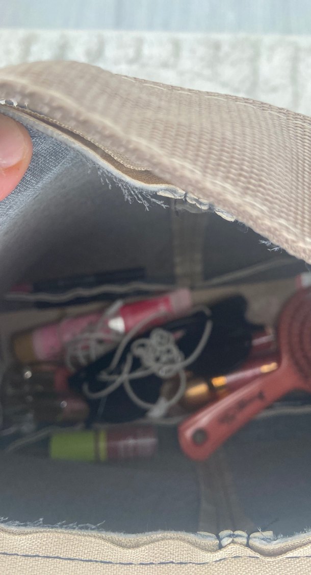 Bej Süet Fermuarlı Kadın Çanta - Görsel 2