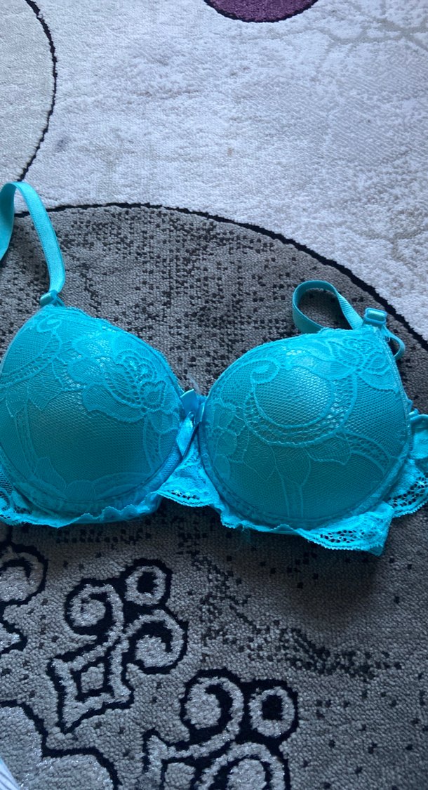 Turkuaz Bohem Tarzı Dantelli Sütyen - Görsel 3