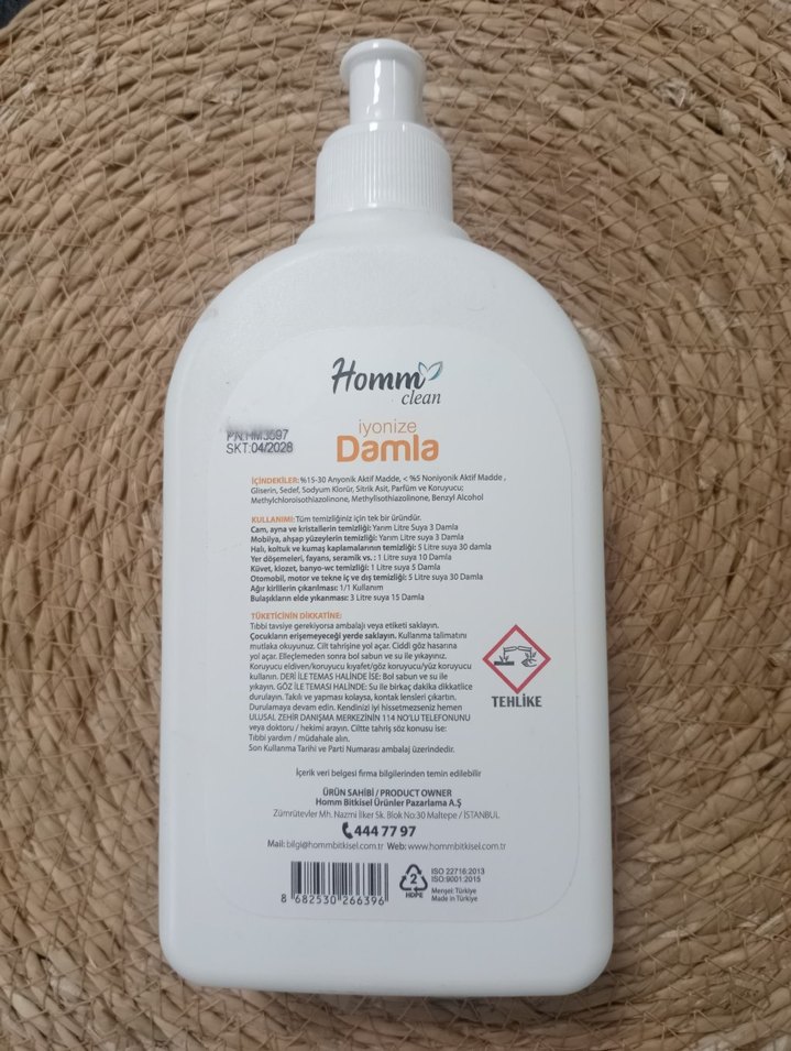 Homm Clean İyonize Temizlik Damlası 500 ml - Görsel 2