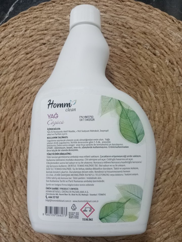 Homm Clean Yağ Çözücü 750 ml - Görsel 2