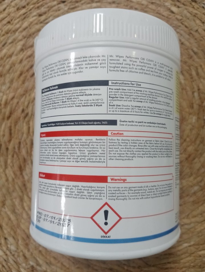 Mr. Wipes Oxi Clean Leke Çıkarıcı 500g - Görsel 2