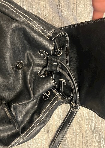 DERİMOD orhinal Siyah Deri Kadın Sırt Çantası - Görsel 4