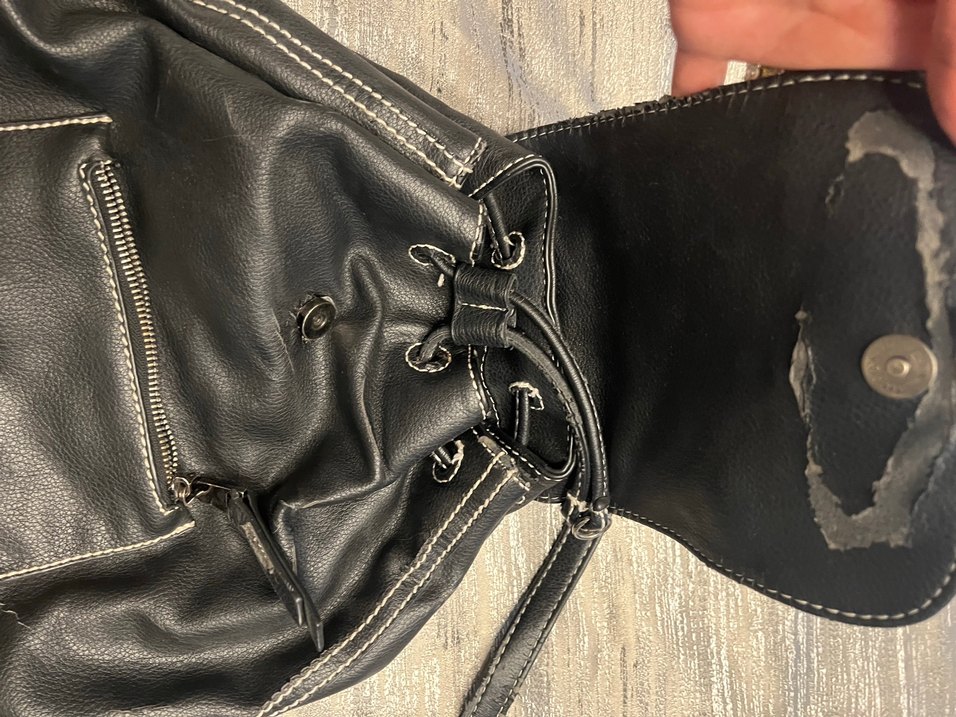 DERİMOD orhinal Siyah Deri Kadın Sırt Çantası - Görsel 4