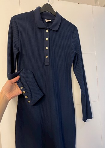 Pierre Cardin,Düğmeli Lacivert Uzun Kollu Kadın Elbise, - Görsel 3