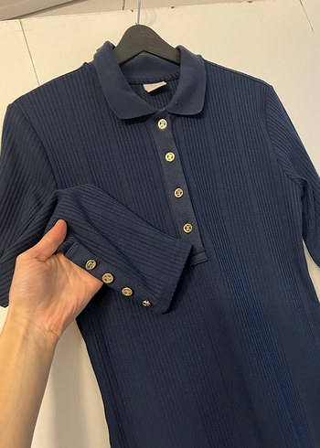 Pierre Cardin,Düğmeli Lacivert Uzun Kollu Kadın Elbise, - Görsel 2