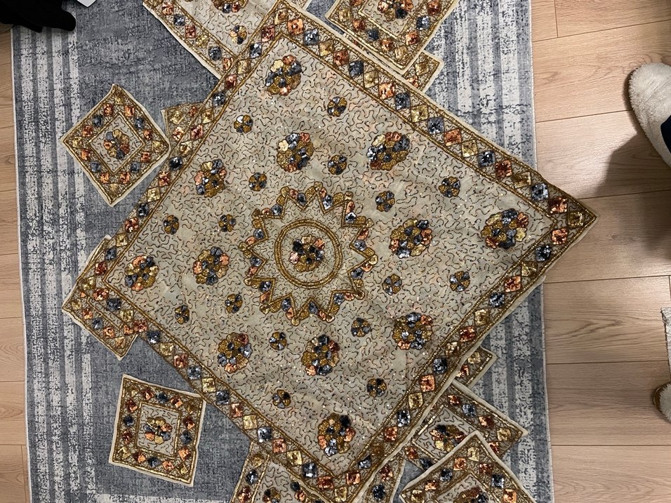 Altın el  İşlemeli Bohem Salon takımı 16 parça - Görsel 5