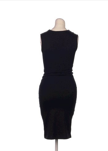 Siyah Kolsuz Midi Elbise - Görsel 3