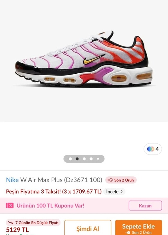Nike AirMaxPlus Sportswear spor Ayakkabı - Görsel 2