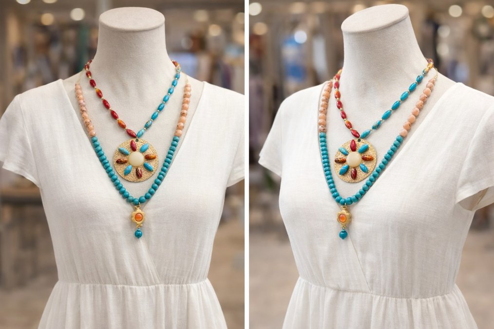 Renkli  Bohem Kadın Kolyesi - Görsel 3