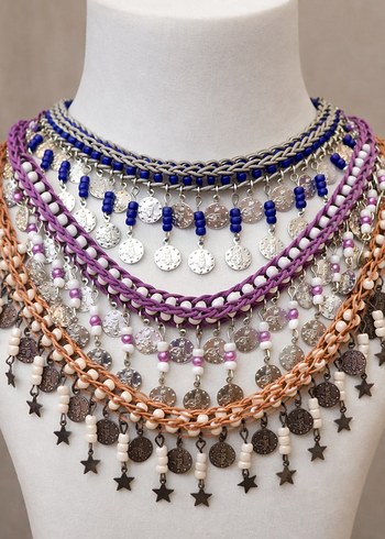 Renkli Bohem kolyeler - Görsel 5