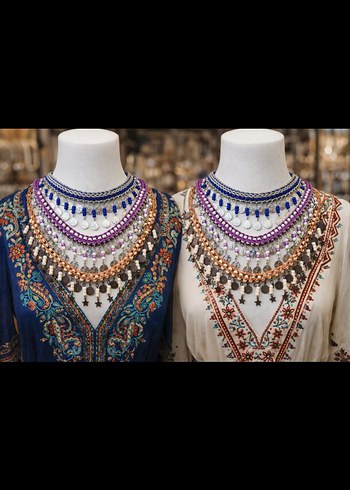 Renkli Bohem kolyeler - Görsel 3