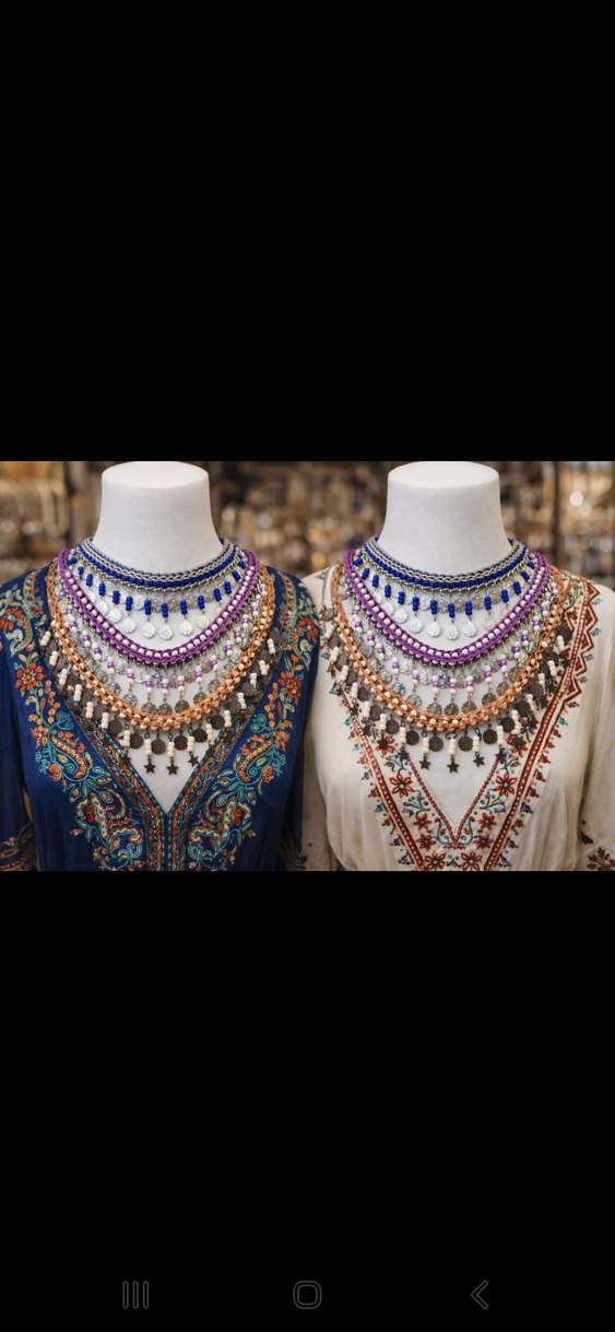 Renkli Bohem kolyeler - Görsel 3