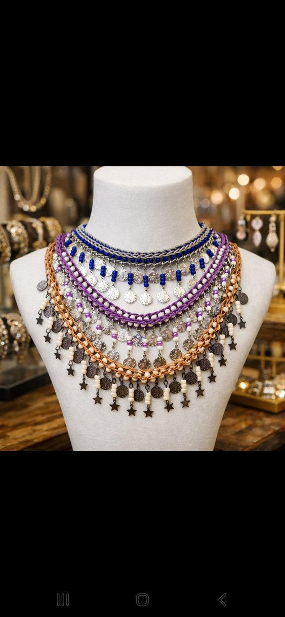 Renkli Bohem kolyeler - Görsel 2