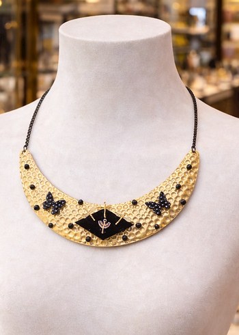 Zincir Detaylı Altın Renk Gotik Midi  kolye - Görsel 4