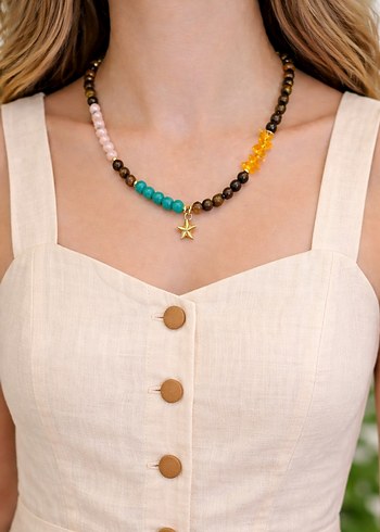 Renkli Boncuklu Bohem kolyeler - Görsel 7