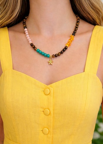 Renkli Boncuklu Bohem kolyeler - Görsel 4