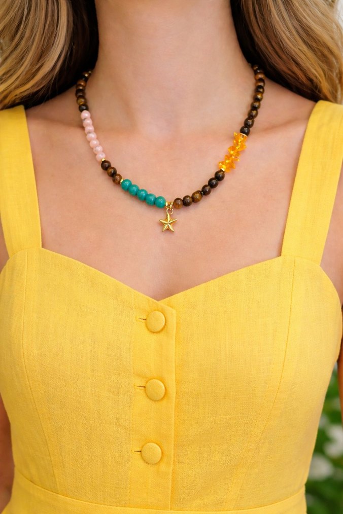 Renkli Boncuklu Bohem kolyeler - Görsel 4