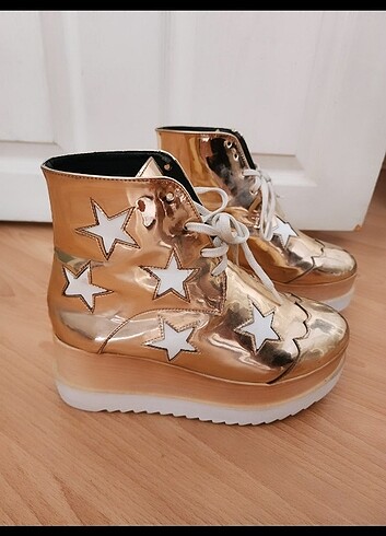 Roz rengi ayakkabı snakers ayakkabı - Görsel 4