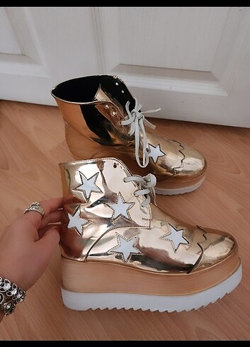 Roz rengi ayakkabı snakers ayakkabı - Görsel 7