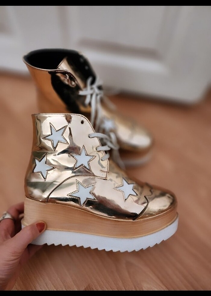 Roz rengi ayakkabı snakers ayakkabı  - Görsel 5