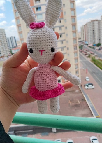Pembe Örgü Tavşan Bebek
