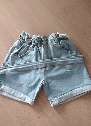 Kot şort beli lastikli likralı kemer detsylı