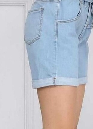 Diğer Kot şort beli lastikli