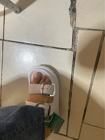 36 Beden beyaz Renk Yazlık şık terlik