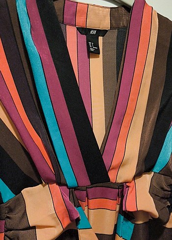 Çok Renkli Bohem Uzun Kollu Elbise - Görsel 2