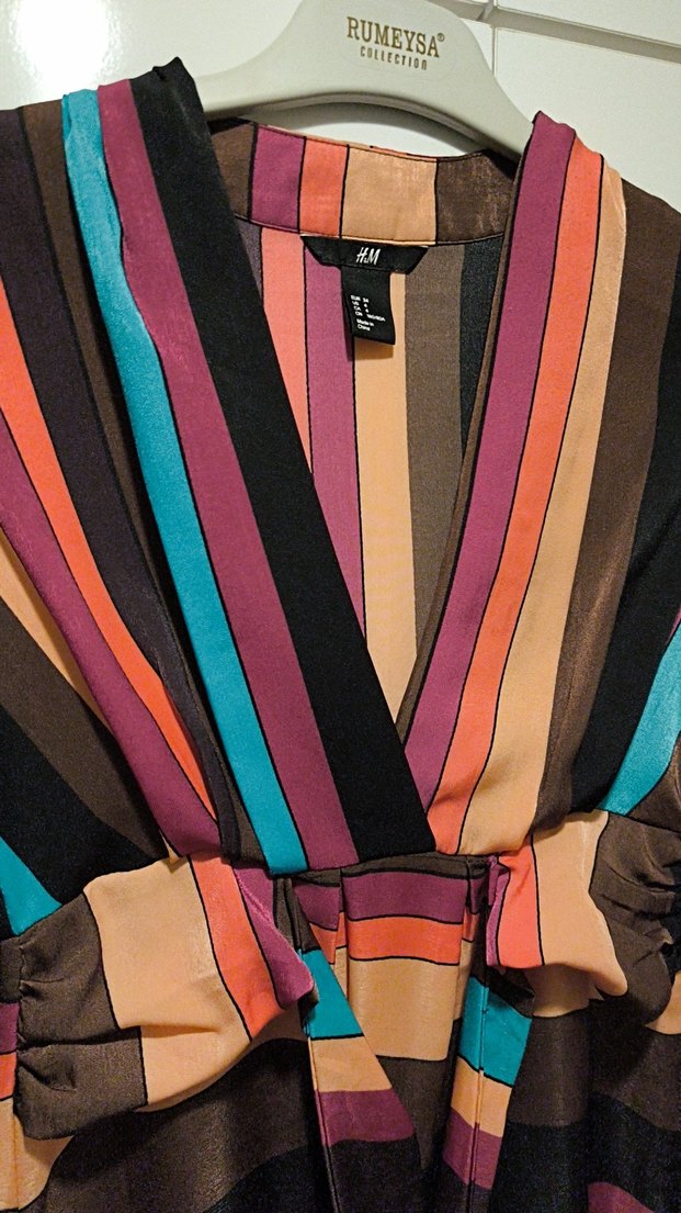 Çok Renkli Bohem Uzun Kollu Elbise - Görsel 2