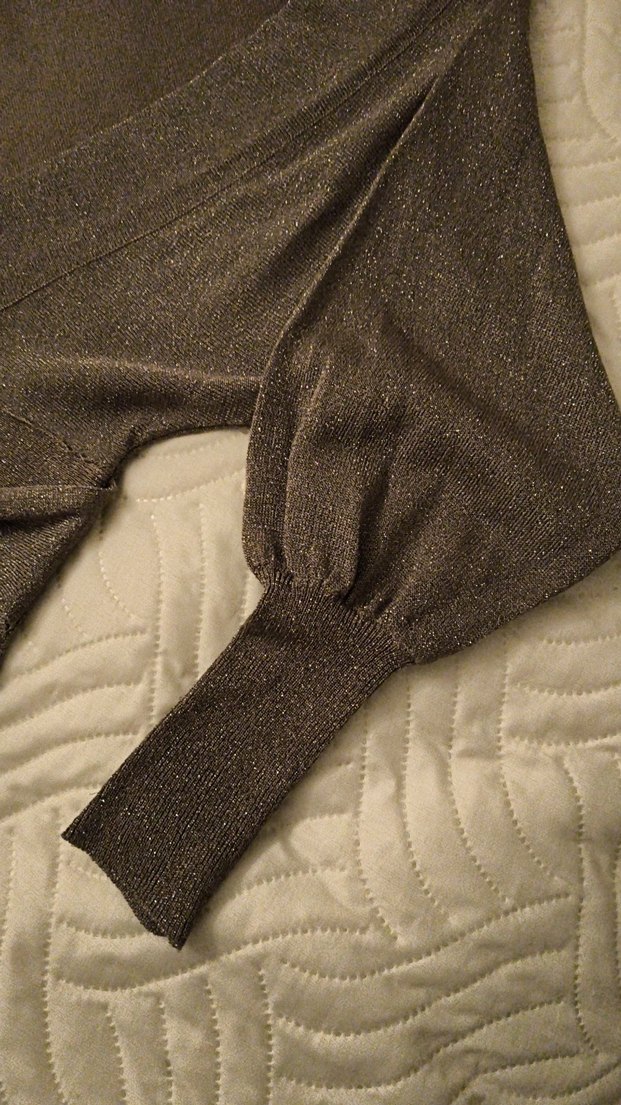 simli kahve V Yaka Kemerli Midi Elbise - Görsel 3