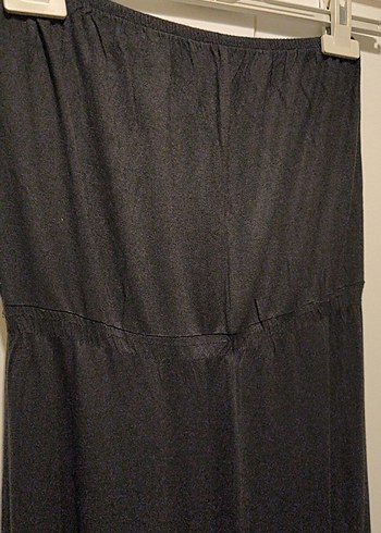 Siyah Uzun straplez Kadın elbise - Görsel 2