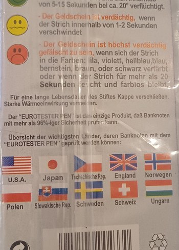 EuroTester Pen Sahte Para Tespit Kalemi - Görsel 2