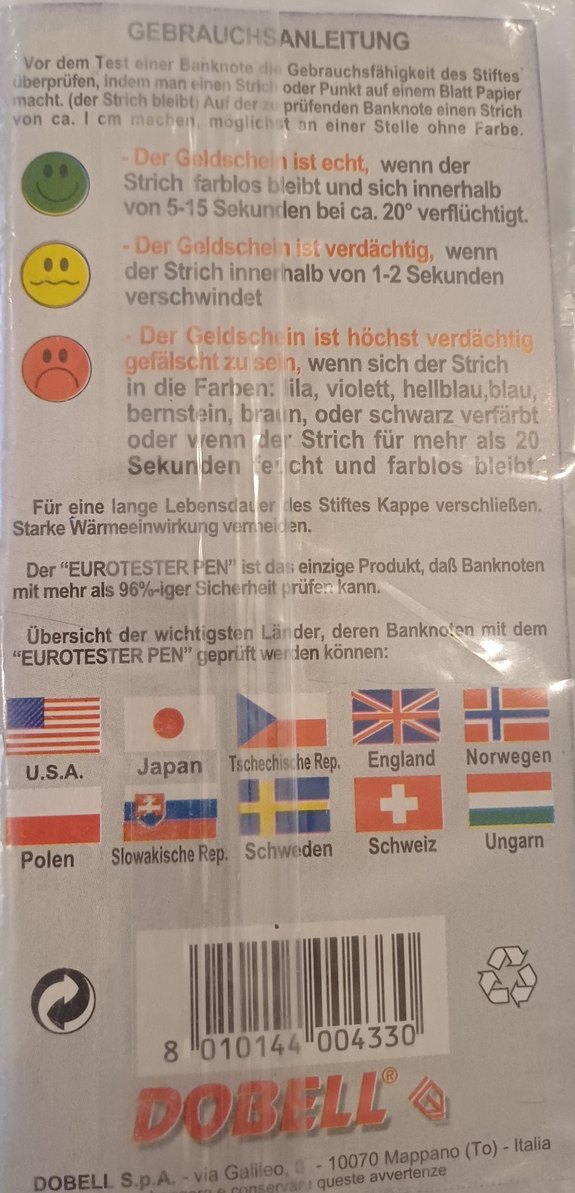 EuroTester Pen Sahte Para Tespit Kalemi - Görsel 2