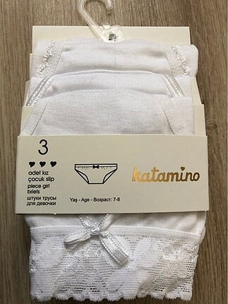 Katamino Kız Çocuk 3lü Slip Külot 7-8/9-10 yaş