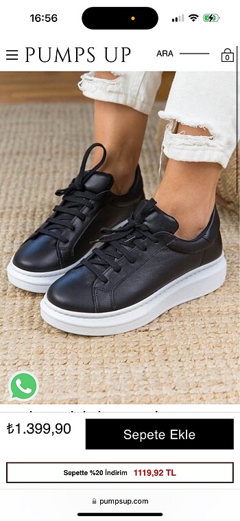 Hakiki Deri siyah sneaker