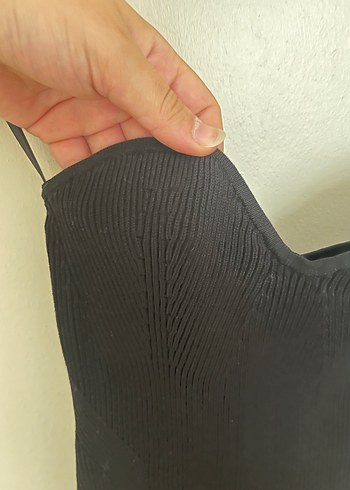 s Beden siyah Renk Siyah Straplez Midi Kadın Elbise