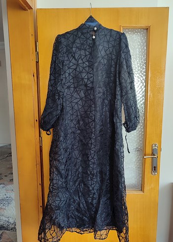 s Beden siyah Renk Uzun Siyah Dantelli Gotik Elbise