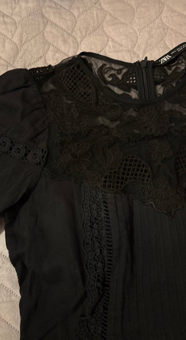 Dantel Detaylı Siyah Gotik elbise - Görsel 3