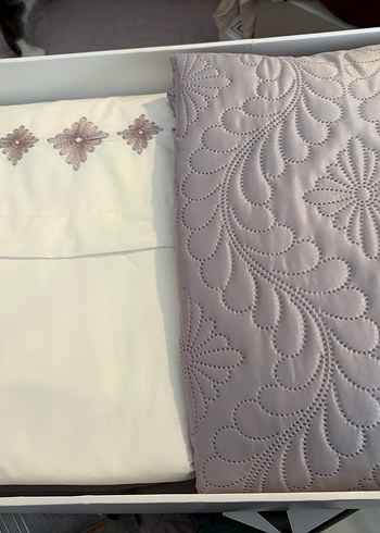 Lila Nakışlı KaracaHome Yatak Örtüsü Seti - Görsel 2