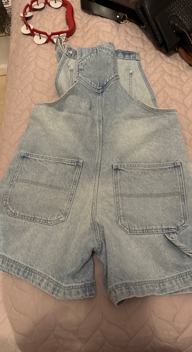 Kadın Denim Kısa Tulum - Görsel 3