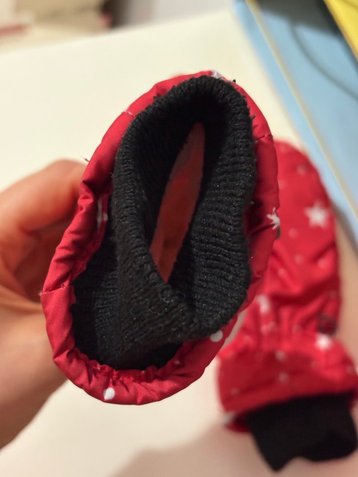 Kız Çocuk Kar Desenli Kırmızı Eldiven - Görsel 3