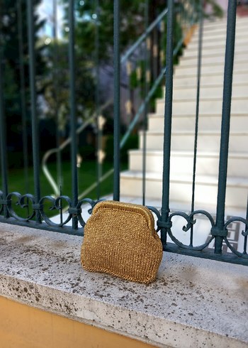 Örgü Altın Kadın Portföy Çanta - Görsel 2